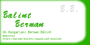 balint berman business card